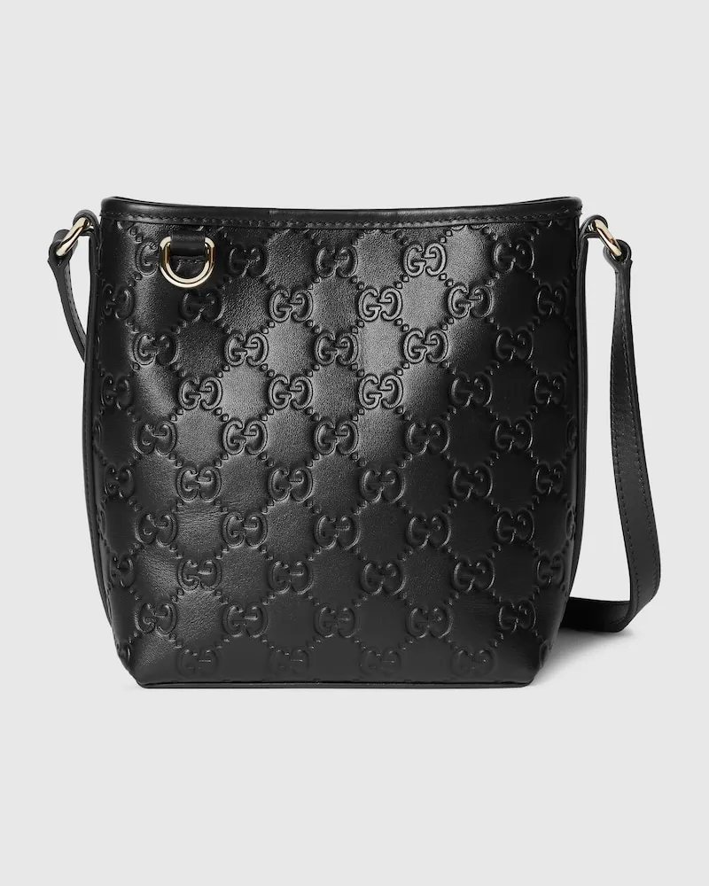 Gucci GG Emblem Nano Bucket Bag Schwarz