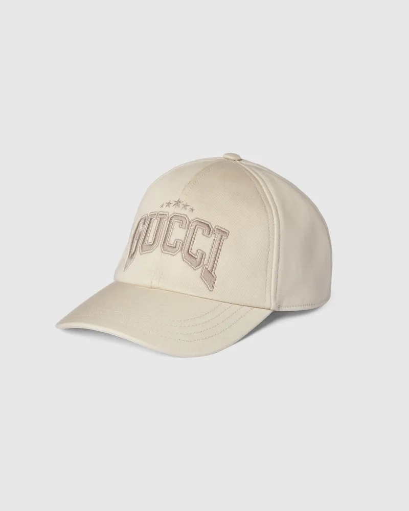 Gucci Baseballkappe aus Baumwolle Mit Stickerei, Größe Weiß
