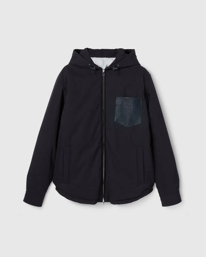 Gucci Wattierte Jacke aus Baumwollpopeline, Größe Blau