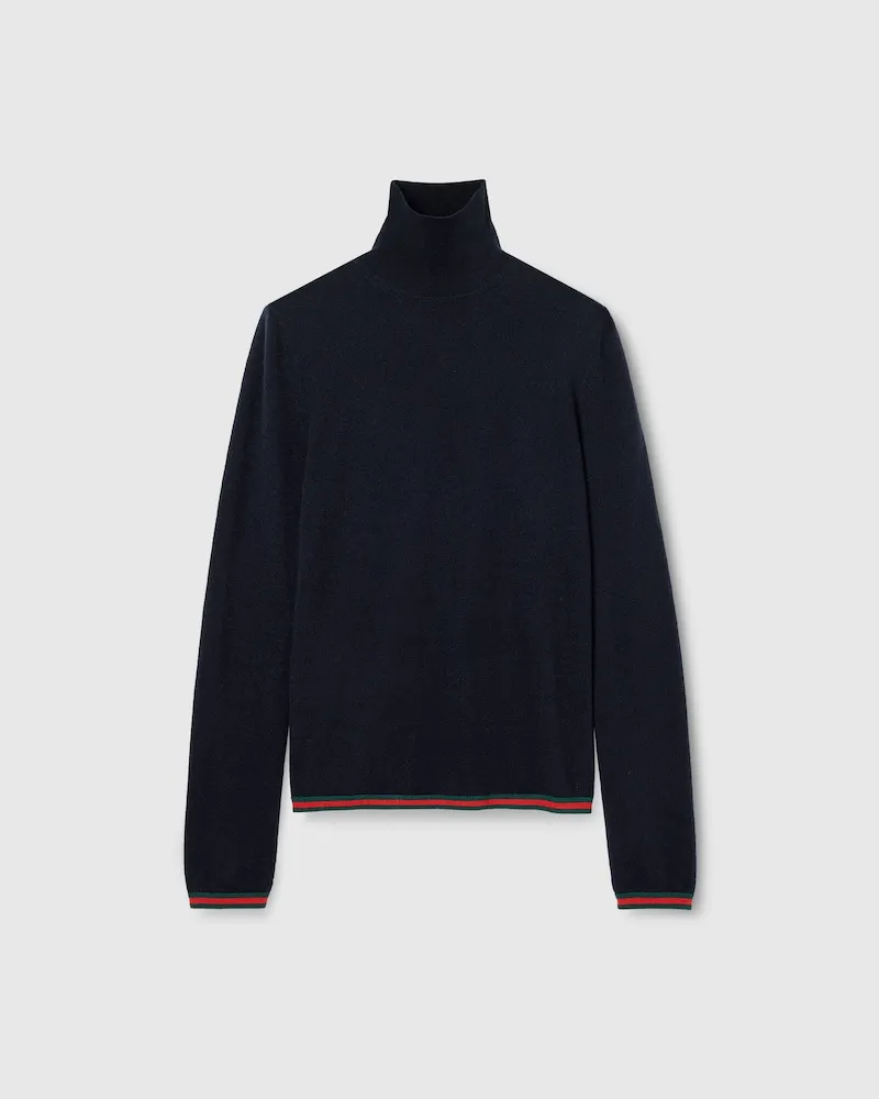 Gucci Rollkragenpullover aus Feinem, Weichem Kaschmir, Größe Blau