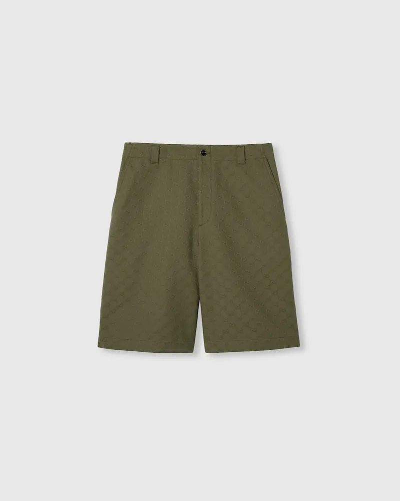 Gucci Shorts aus GG Canvas, Größe Grün