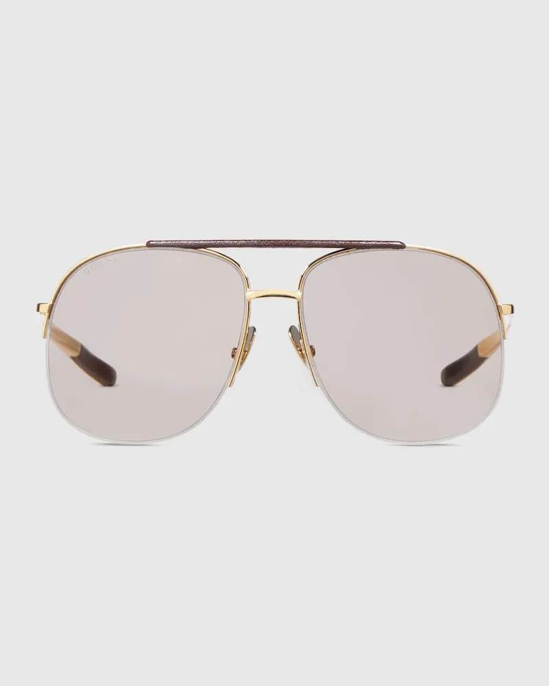 Gucci Sonnenbrille Im Navigator-Stil Gold