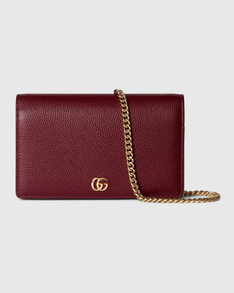 Gucci GG Marmont Brieftasche Mit Kettenriemen Bordeauxrot