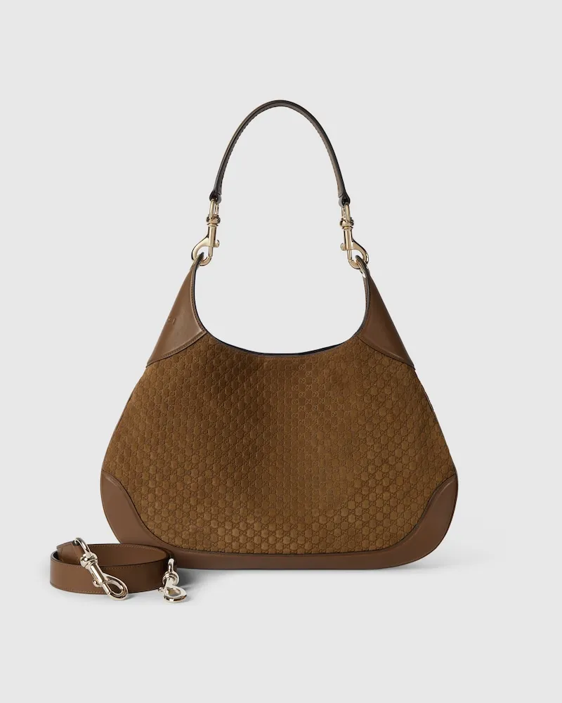 Gucci Große B Schultertasche Braun