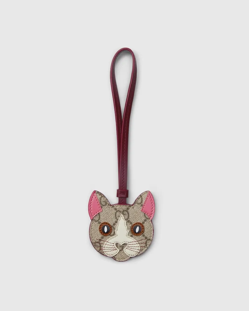 Gucci Taschenanhänger In Katzenform Bordeauxrot