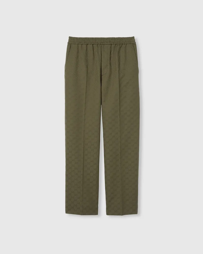 Gucci Hose aus GG Canvas, Größe Grün