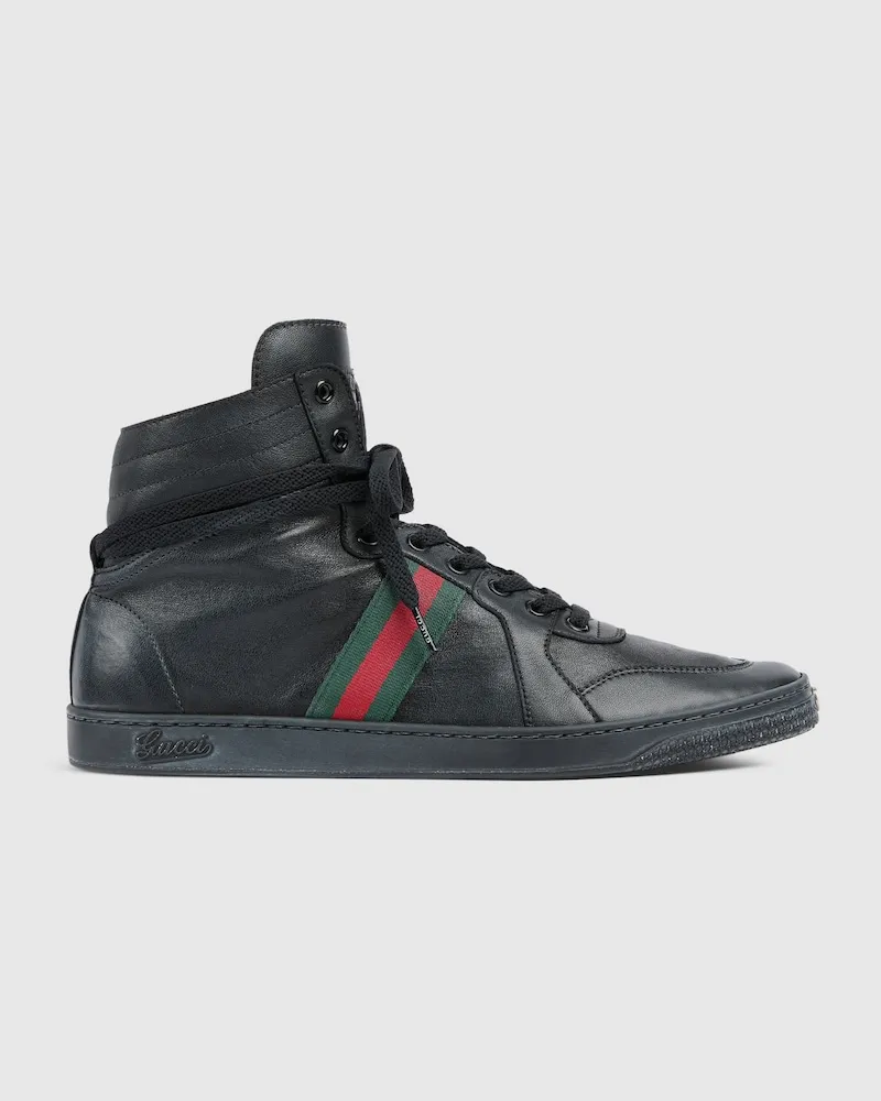 Gucci Stretch High-Top-Herrensneaker, Größe Schwarz