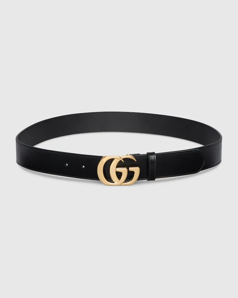 Gucci GG Marmont Gürtel, Größe 95 Schwarz