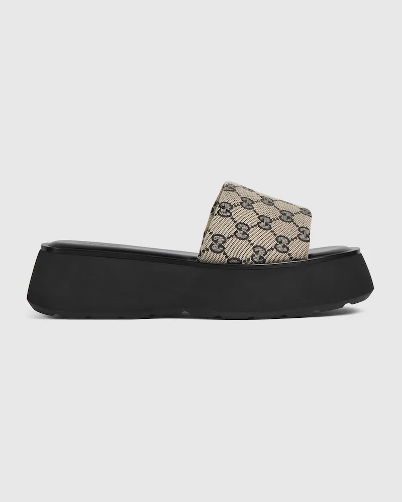 Gucci Damenpantolette mit Plateausohle Beige