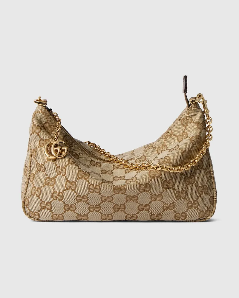 Gucci Kleine Lady Lunetta Chain Schultertasche Beige