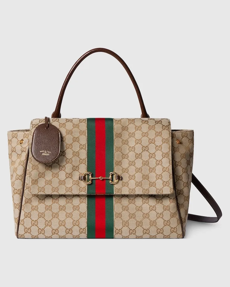 Gucci Große Paparazzo Henkeltasche Beige
