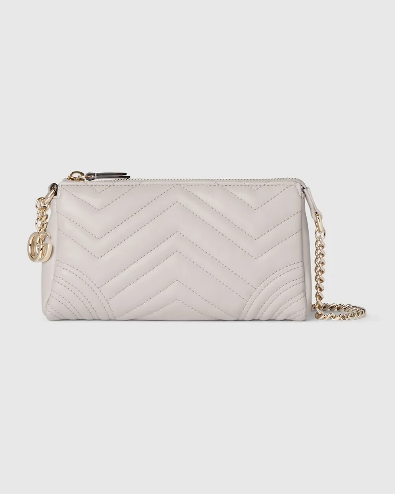 Gucci Kleine GG Marmont Schultertasche Grau