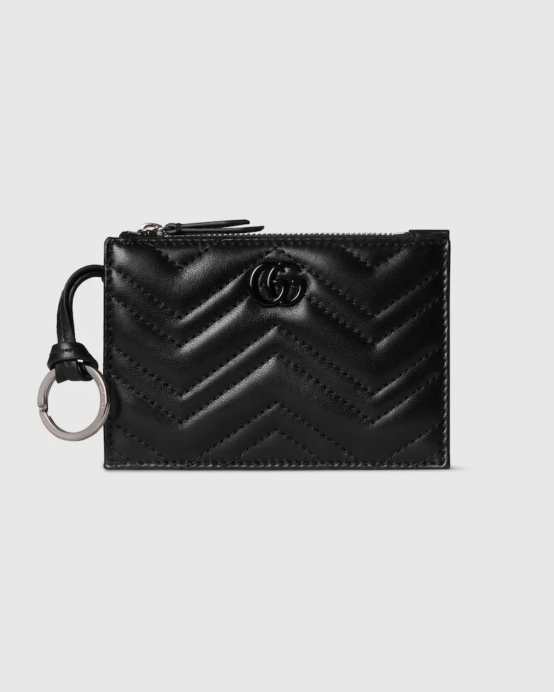Gucci GG Marmont Schlüsseltäschchen Mit Reißverschluss Schwarz
