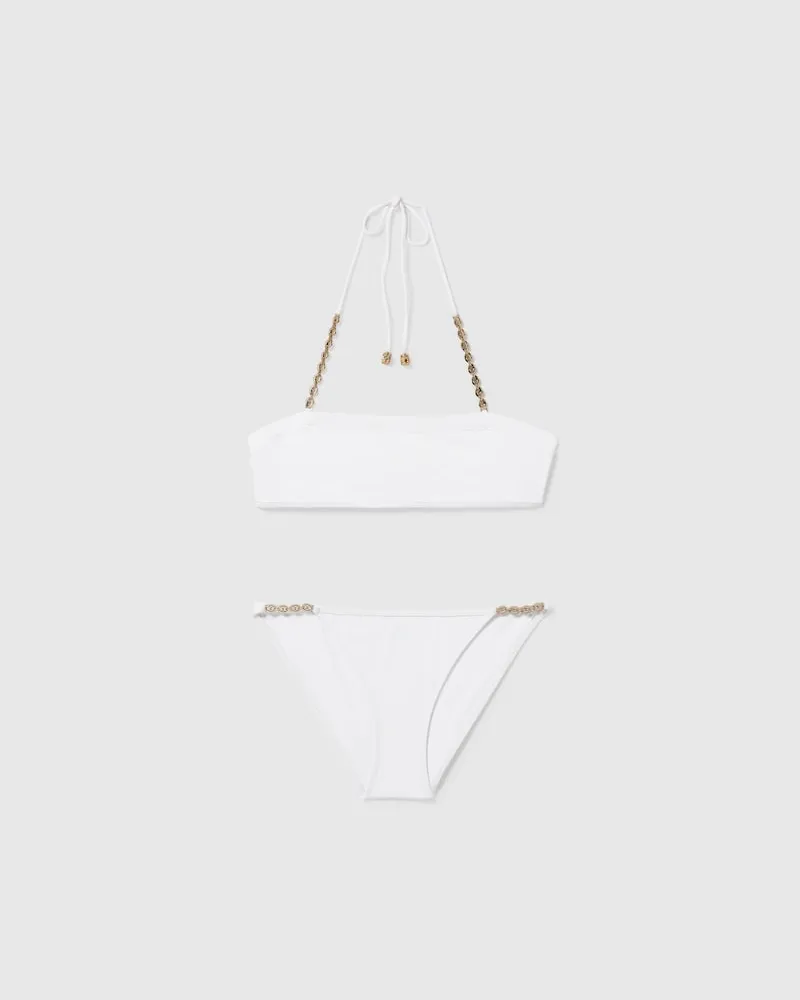 Gucci Bikini aus Schillerndem Jersey, Größe Weiß