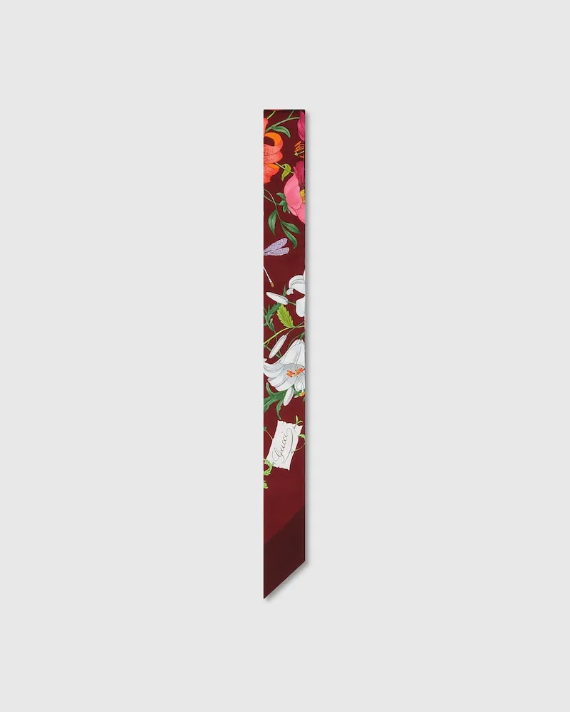 Gucci Band aus Seidentwill mit Print Bordeauxrot