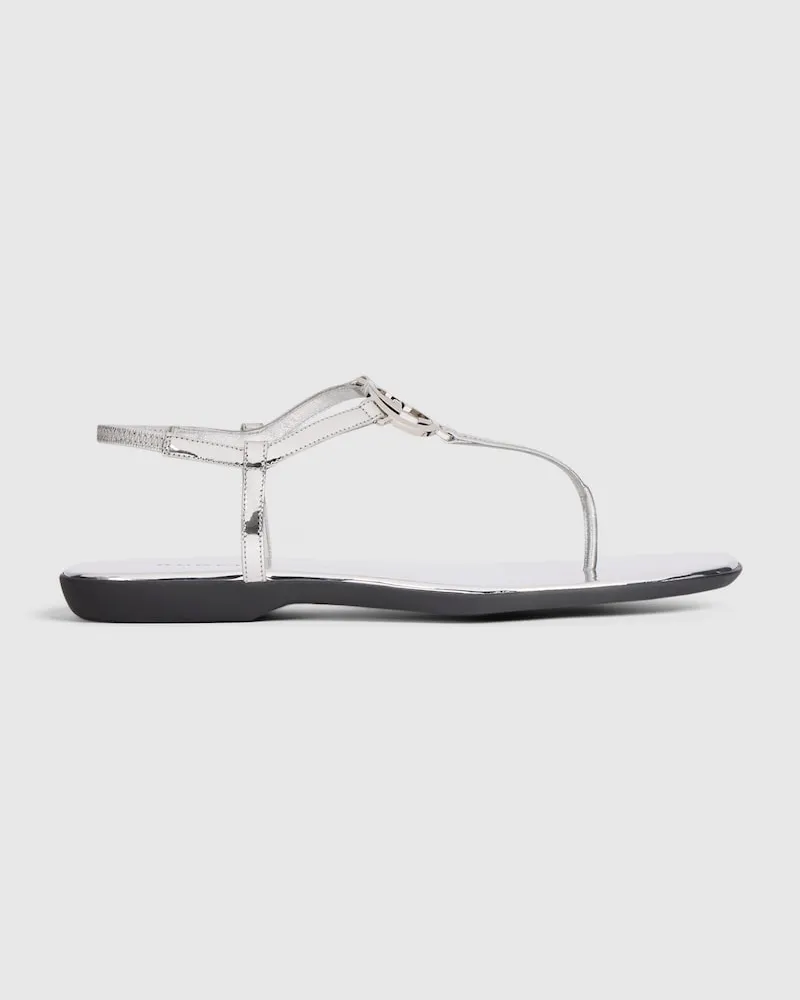 Gucci Damen-Zehensandale mit GG, Größe Silver