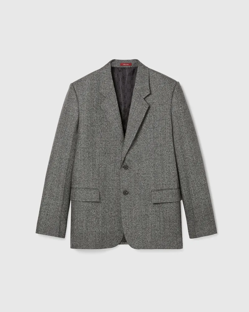 Gucci Jackett aus Woll-Mouliné, Größe Schwarz