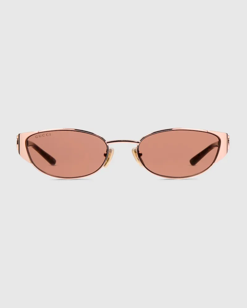 Gucci Sonnenbrille mit Ovalem Rahmen Gold