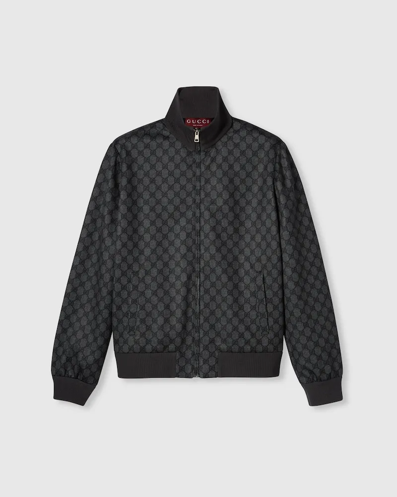 Gucci Sweatshirt aus Technischem Jersey Mit Print Und RV, Größe Schwarz