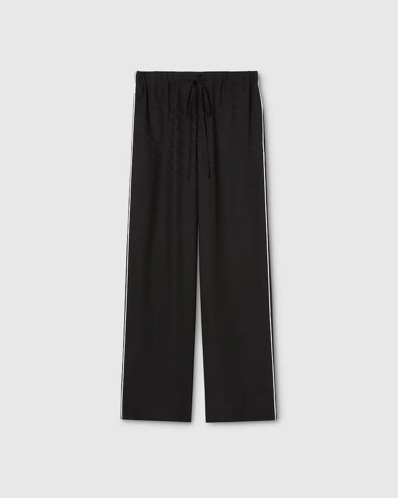 Gucci Hose aus Seidenjacquard Mit Horsebit, Größe Schwarz