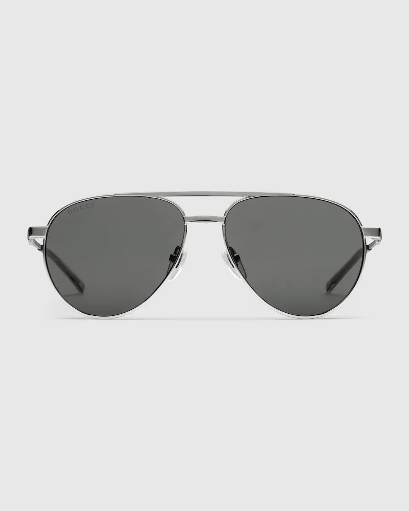 Gucci Sonnenbrille Mit Rahmen Im Pilotenstil Silver