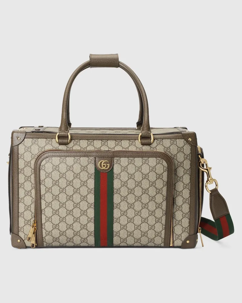 Gucci Tragetasche Für Kleine Haustiere Mit GG Und Web Beige