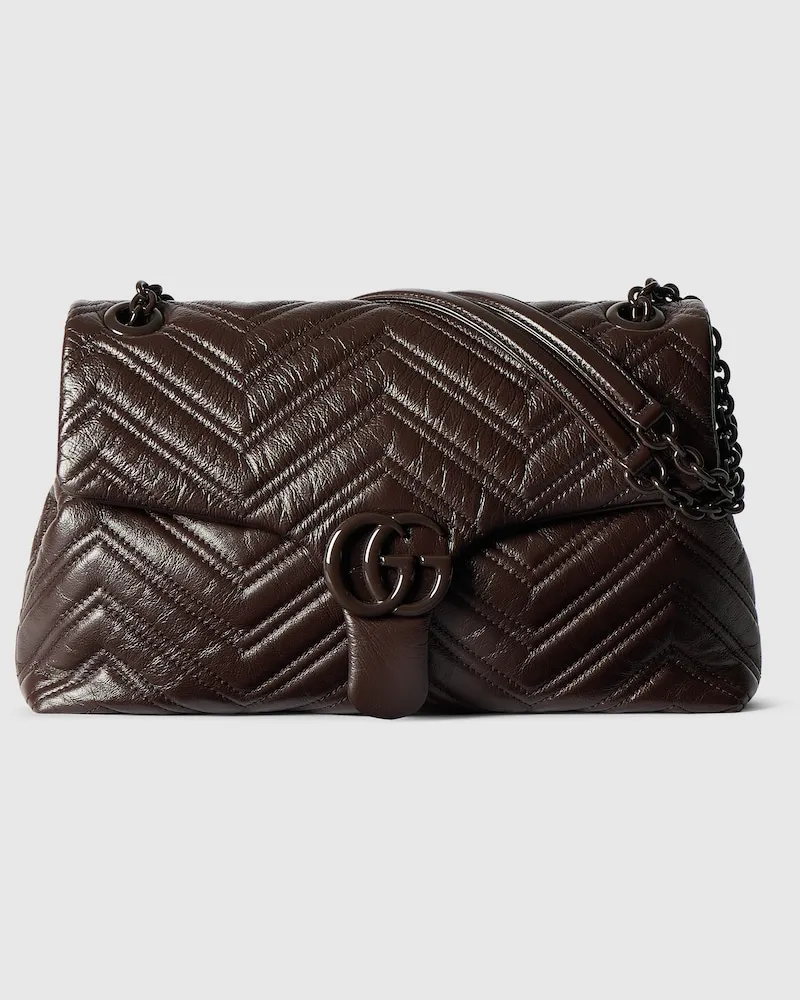 Gucci Mittelgroße GG Marmont Schultertasche Braun
