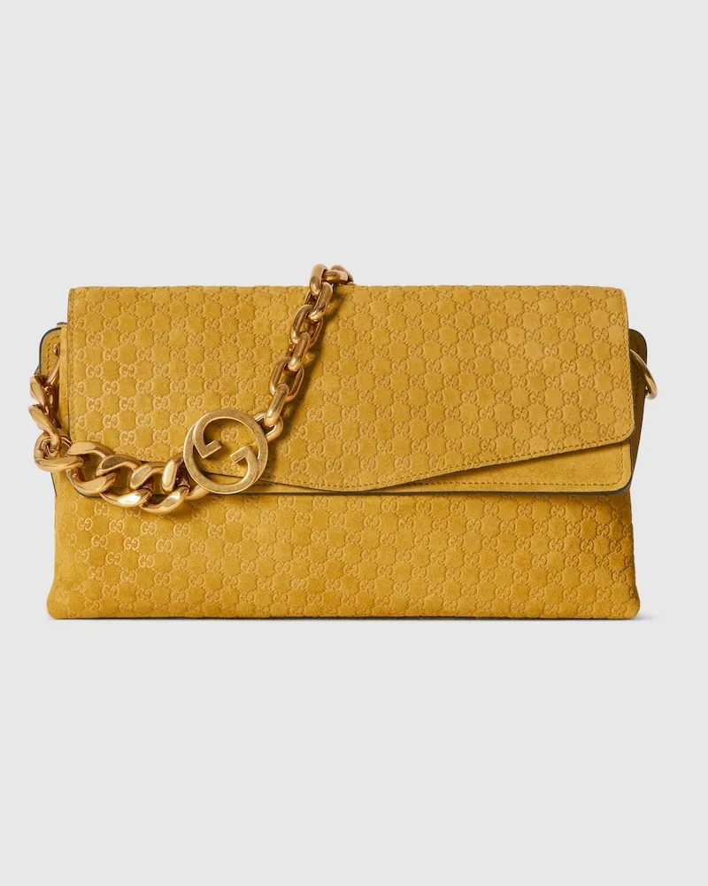 Gucci Mittelgroße Schultertasche Mit Kette Gelb