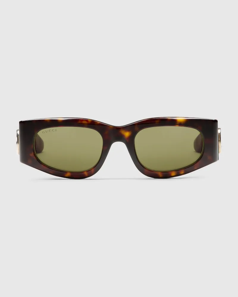 Gucci Sonnenbrille Mit Rechteckigem Rahmen Braun