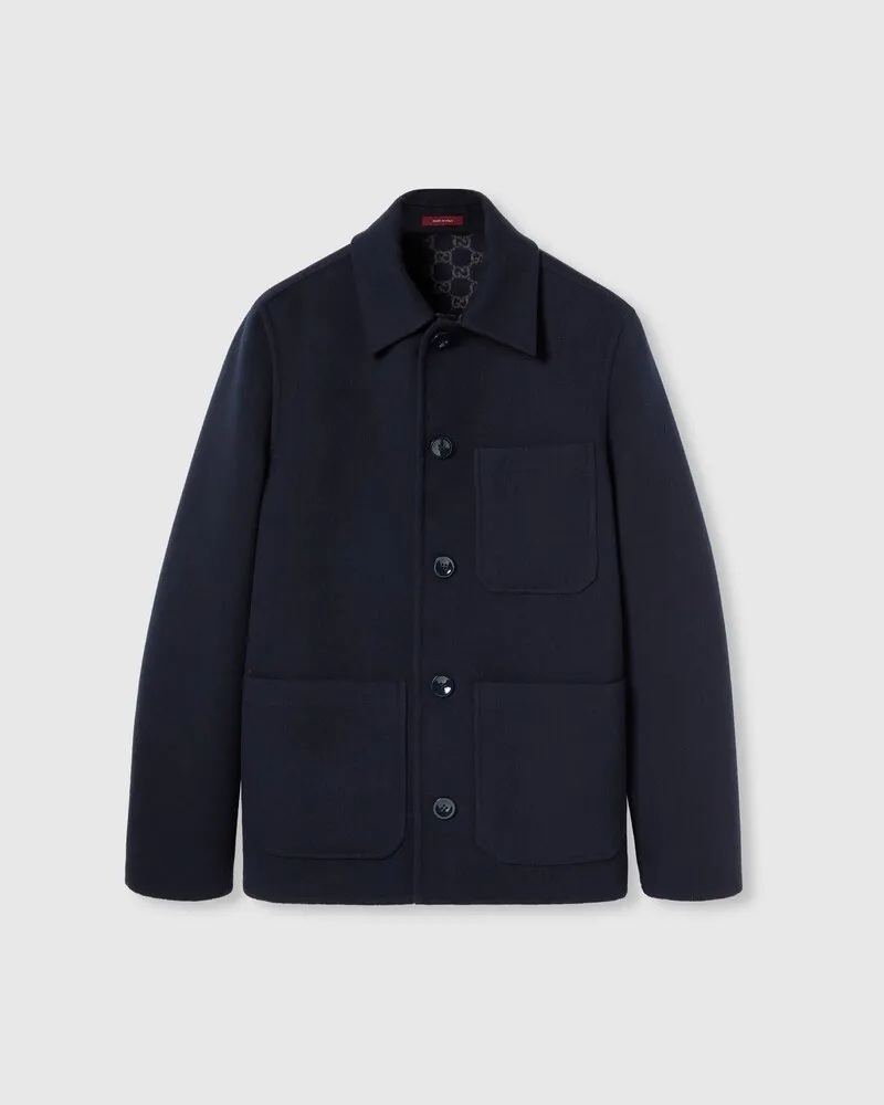 Gucci Jacke aus Woll-Doppelgewebe, Größe Blau
