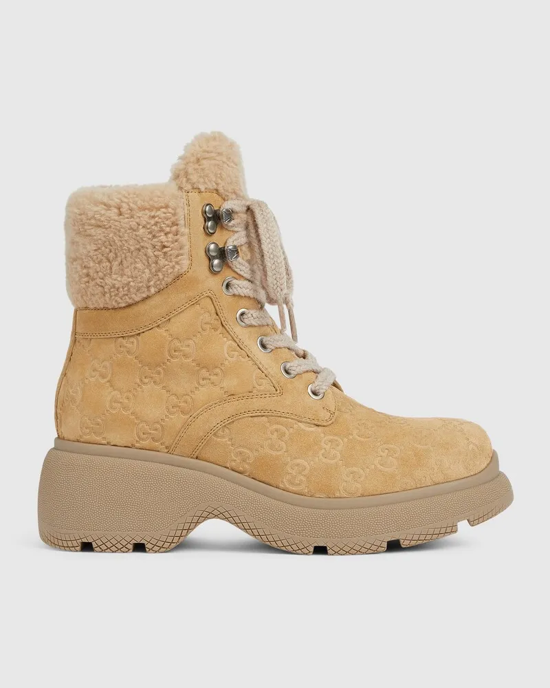 Gucci Damenboot Mit Schnürung, Größe Beige
