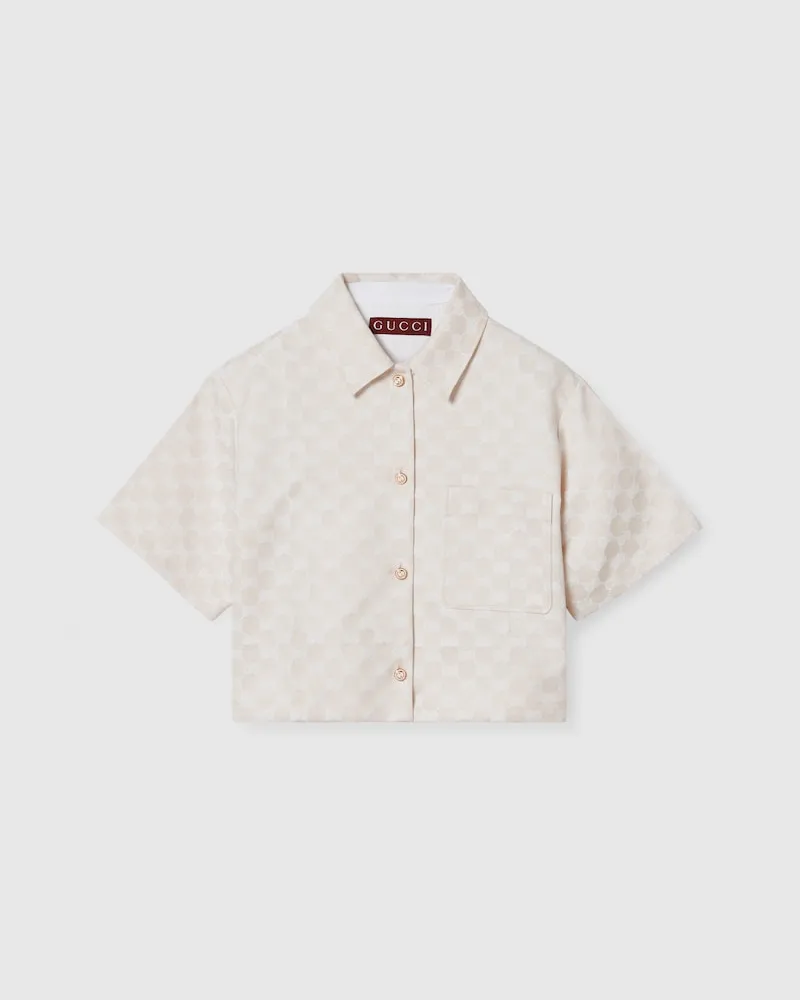 Gucci Bluse aus GG Baumwollgabardine, Größe Nude