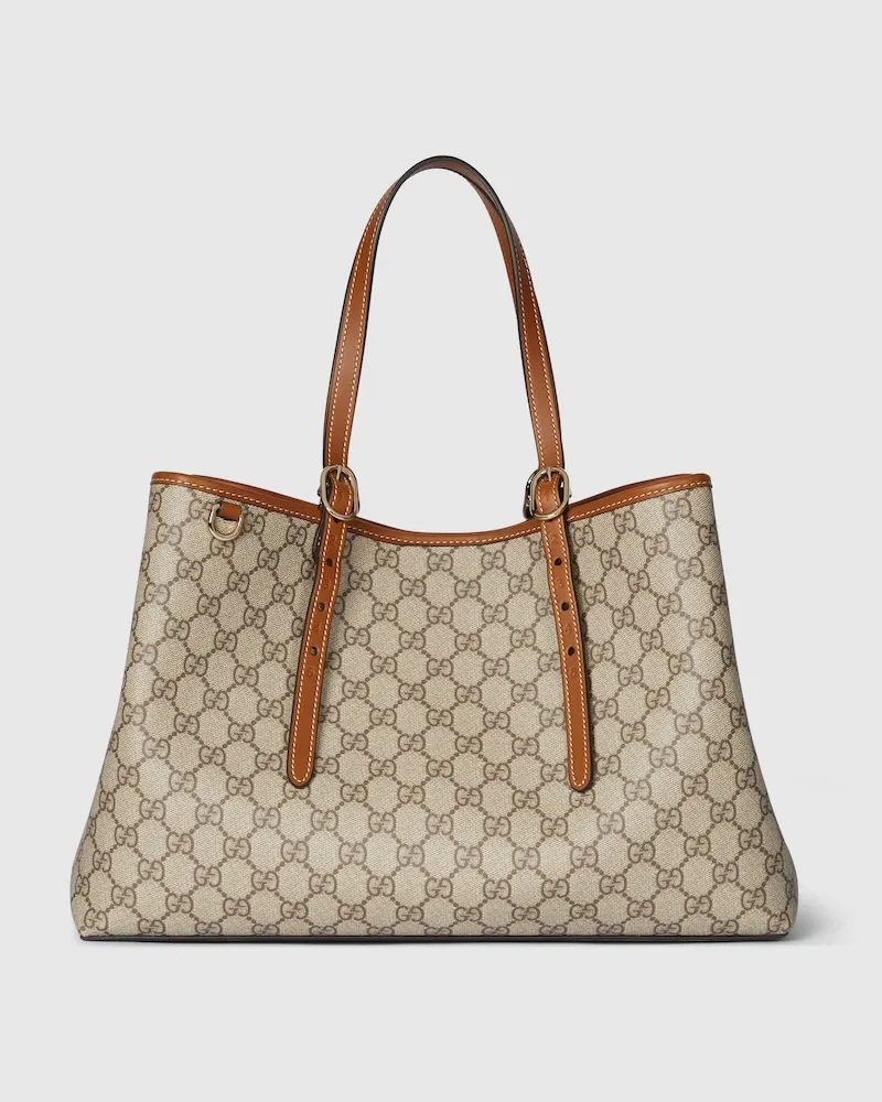 Gucci Großer GG Emblem Shopper Beige