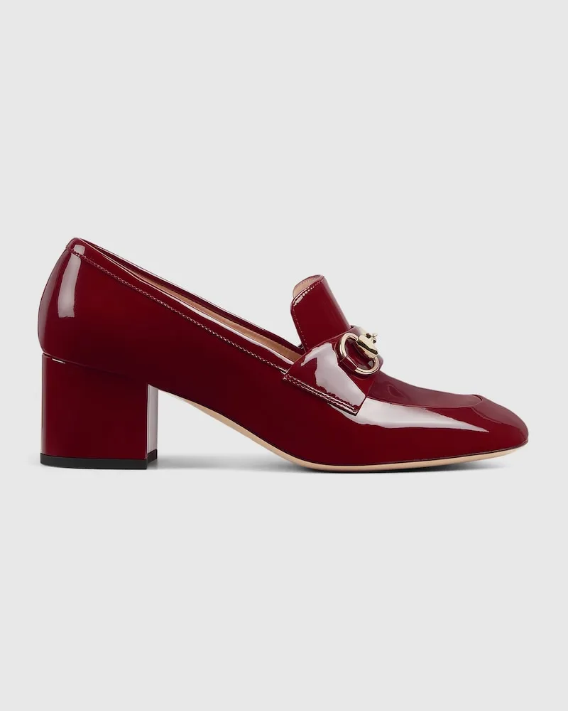 Gucci Damenpumps Im Loafer-Stil Mit Horsebit, Größe Bordeauxrot