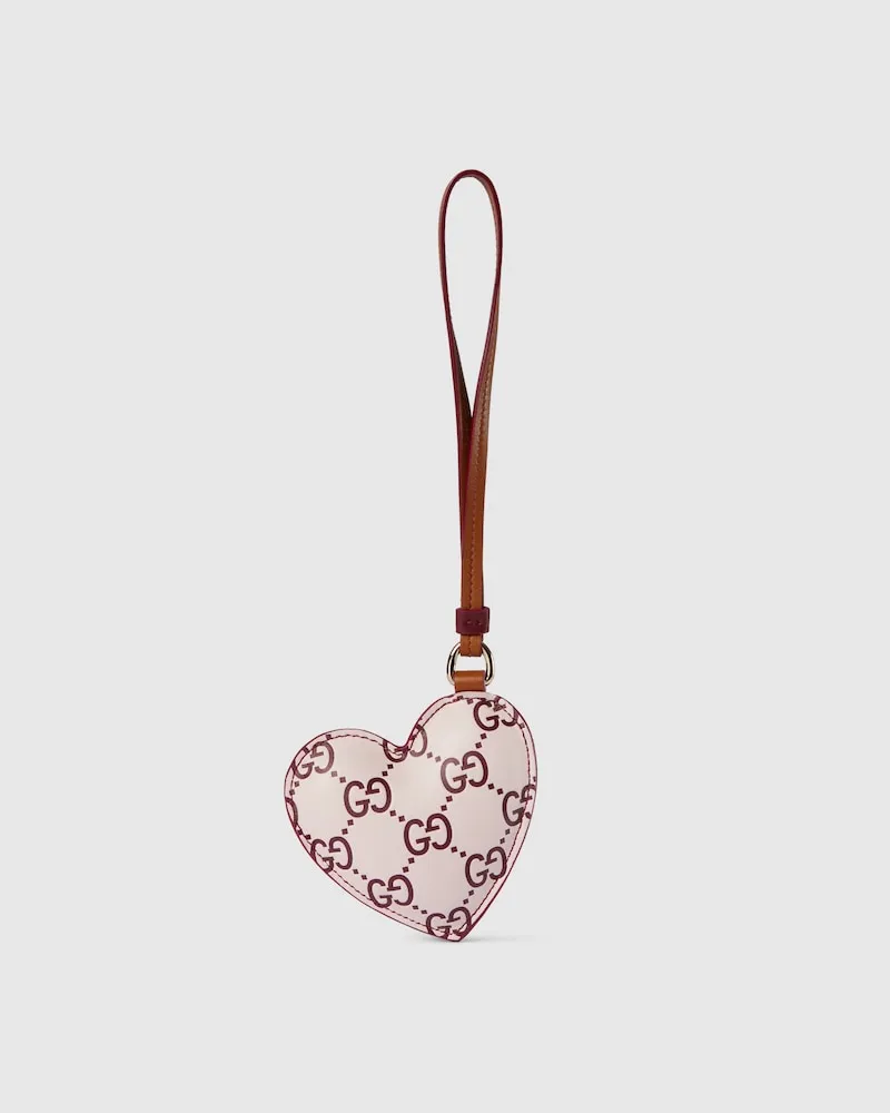 Gucci Herzförmiger Taschenanhänger Pink