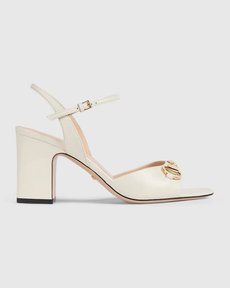 Gucci Damensandale mit Horsebit Weiß