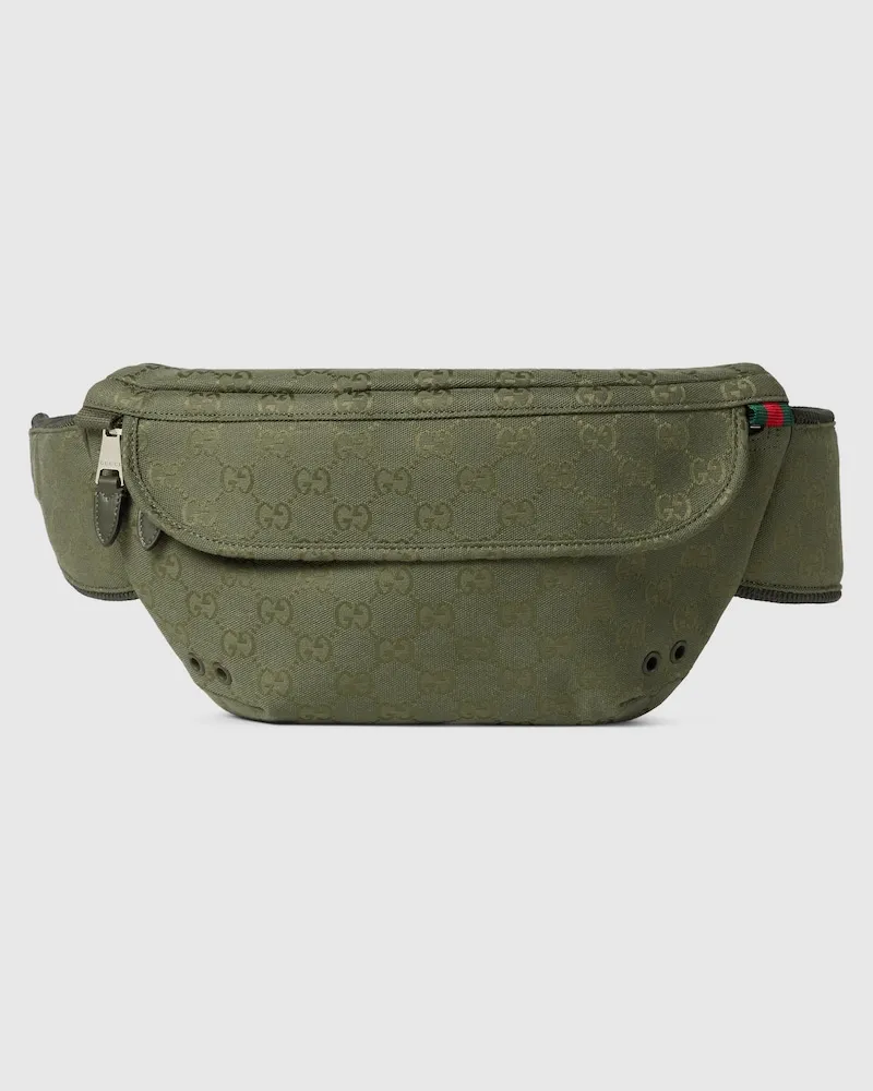 Gucci Große Gürteltasche aus GG Canvas, Größe 90 Grün