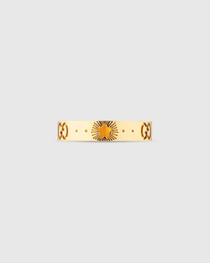 Gucci Icon Ring aus Gelbgold Mit Sternen Undefined