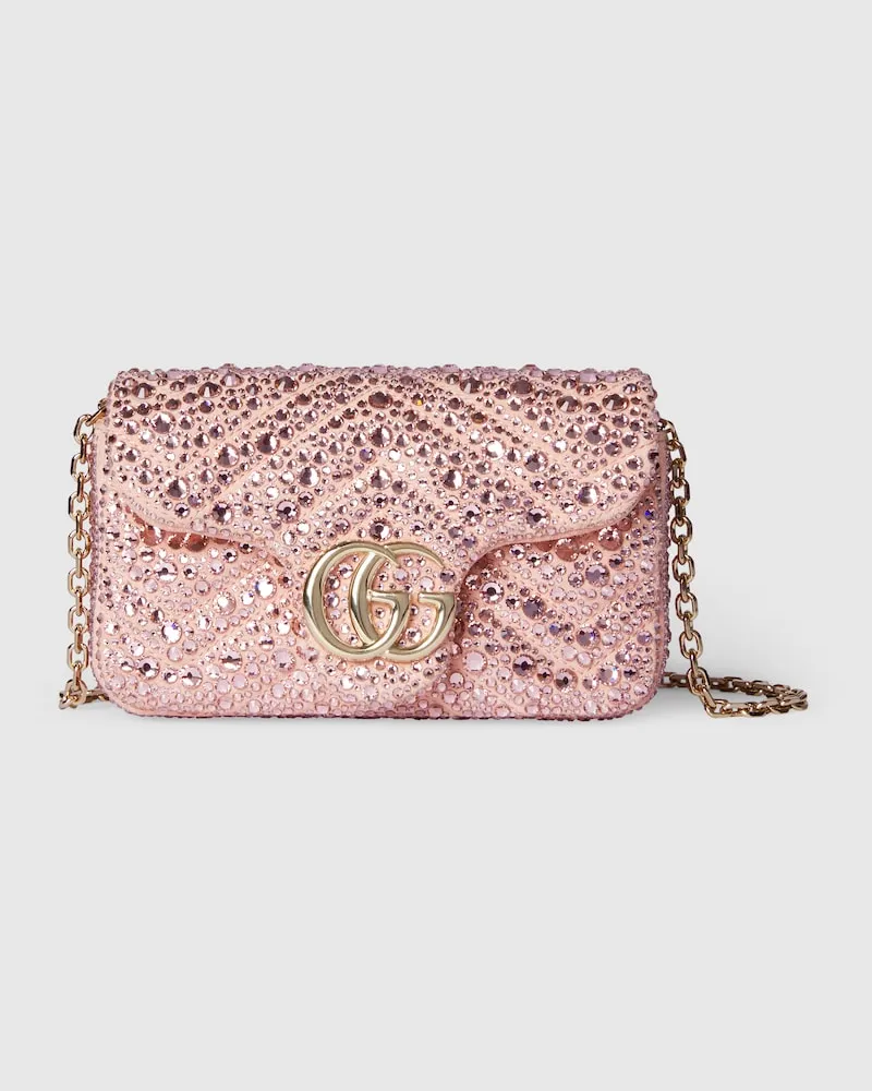 Gucci GG Marmont Mini-Schultertasche Mit Kristallen Pink