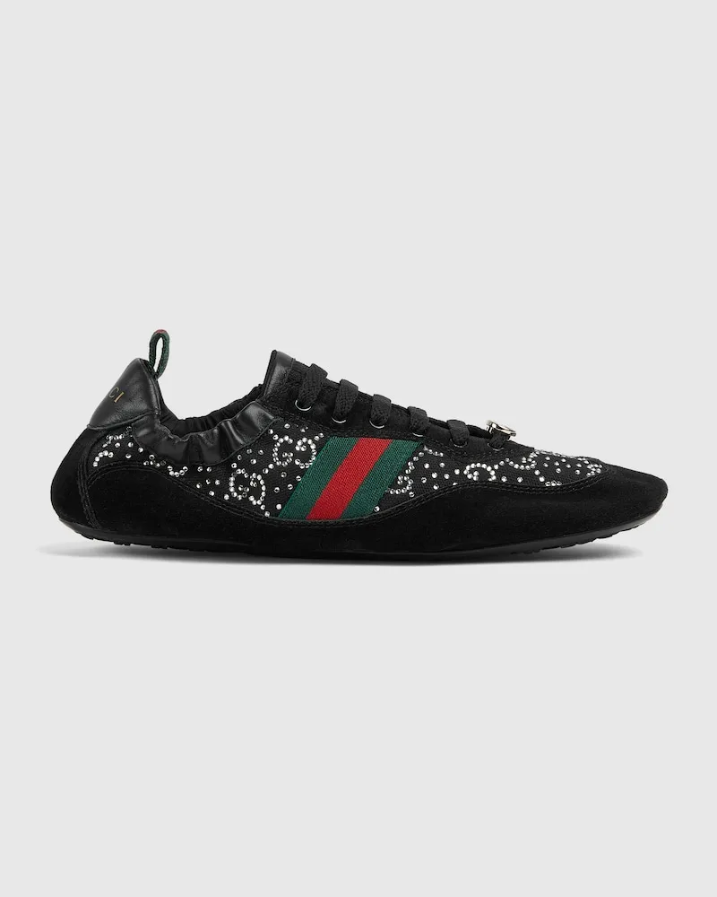 Gucci Shift Damensneaker Mit GG Kristallen, Größe Grau