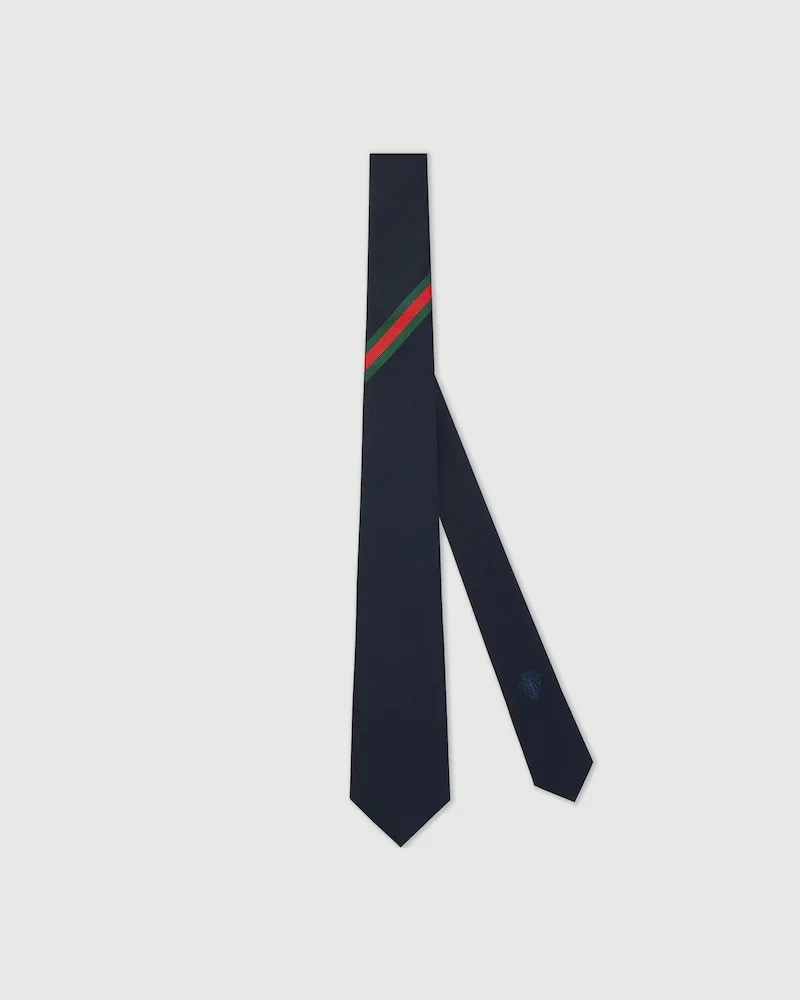 Gucci Krawatte aus Seidenjacquard Mit Web Blau