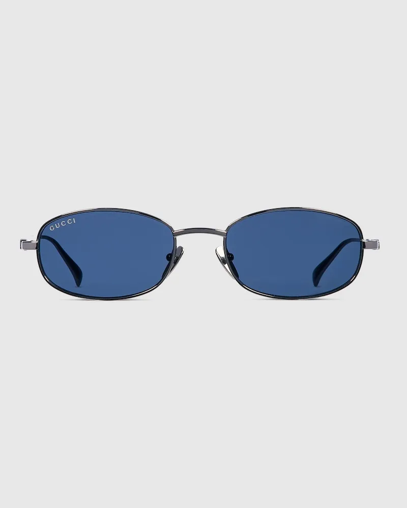 Gucci Sonnenbrille Mit Ovalem Rahmen Silver