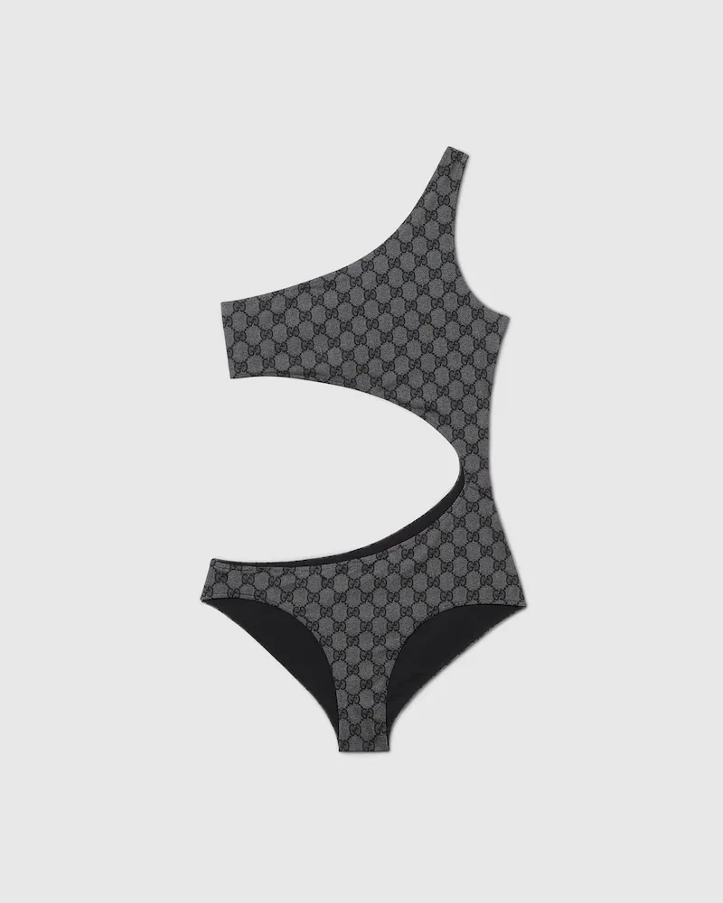 Gucci Maillot De Bain En Jersey Stretch À Imprimé GG, Taille Noir