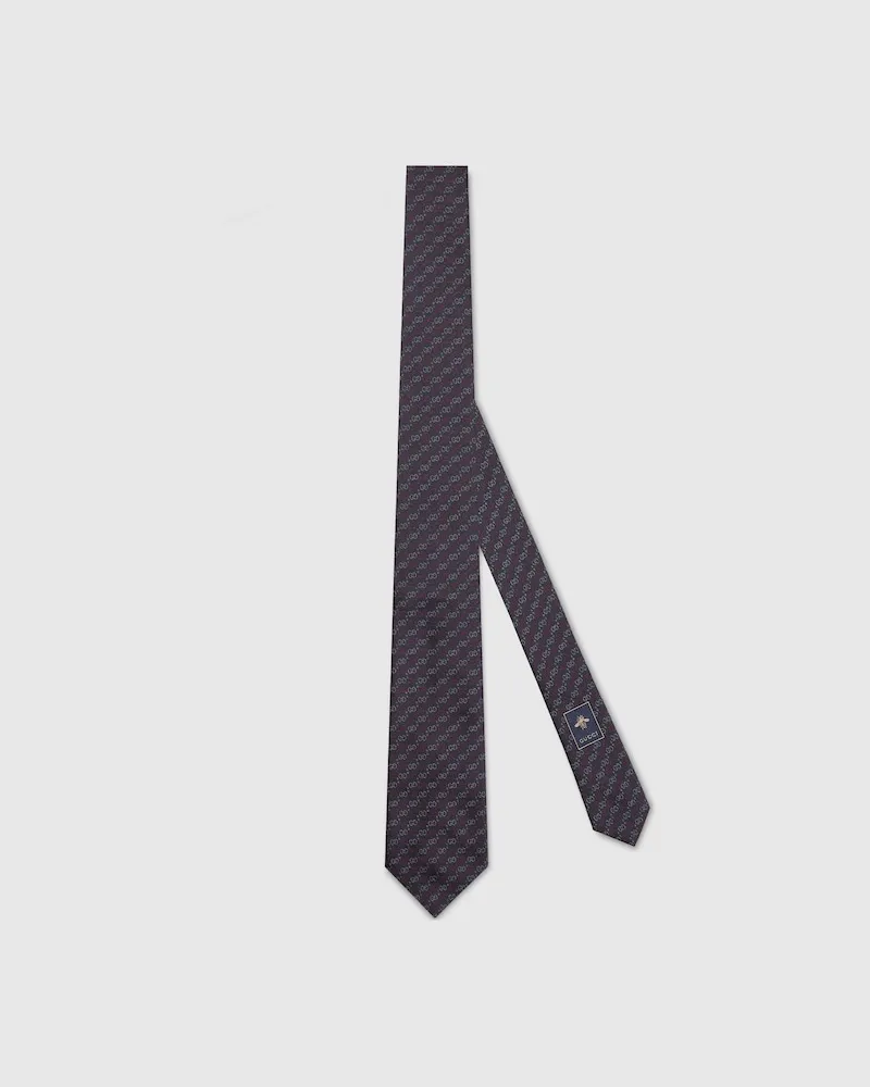 Gucci Krawatte aus GG Seidenjacquard Blau