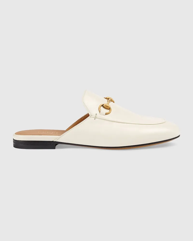 Gucci Slipper Princetown aus Leder, Größe Weiß