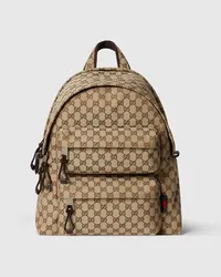 Gucci Mittelgroßer Rucksack Mit Logo Beige