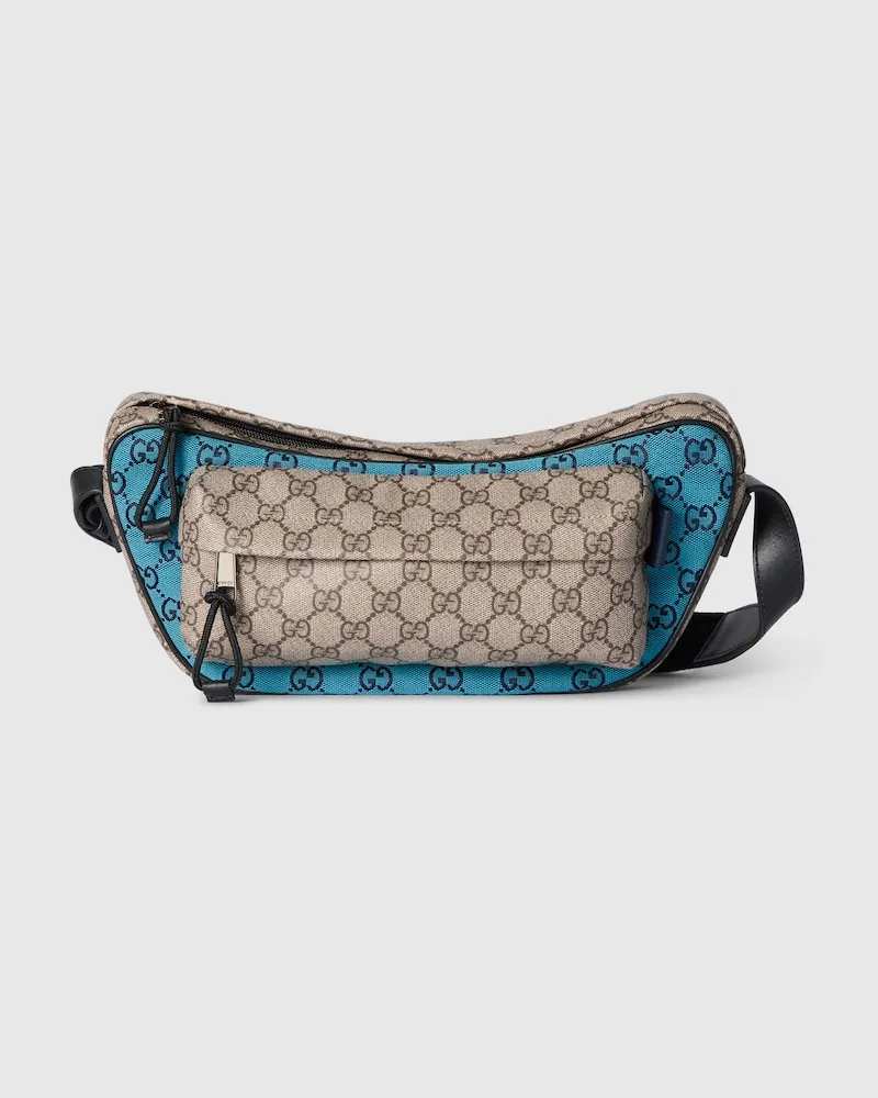 Gucci Mittelgroße Match GG Umhängetasche Blau