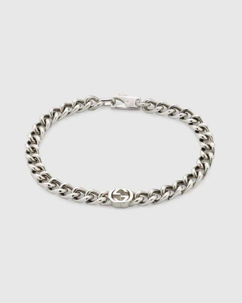 Gucci Interlocking Armband Silber