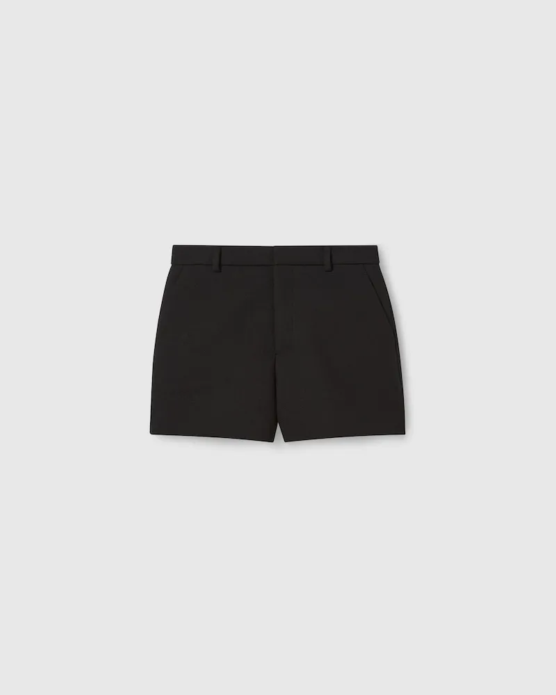 Gucci Shorts aus Wollsablé Mit Stickerei, Größe Schwarz