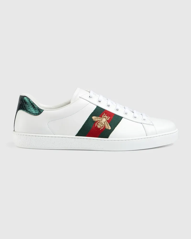 Gucci Ace Herrensneaker Mit Biene, Größe Weiß